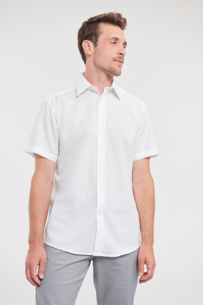 Russell Men's Short Sleeve Easy Care Tailored Oxford Shirt