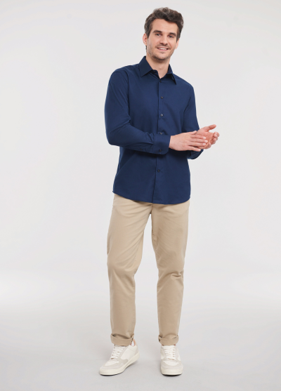 Russell Men's Long Sleeve Easy Care Tailored Oxford Shirt