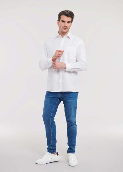 Russell Men's LS PolyCotton Poplin Shirt