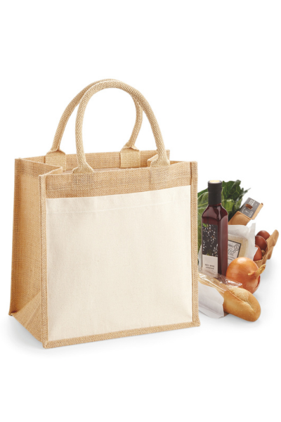 Westford Mill Cotton Pocket Jute Midi Tote