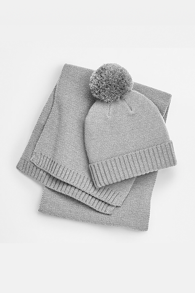 Beechfield Knitted Scarf and Beanie Gift Set